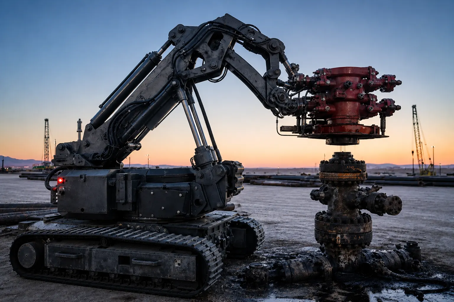 Robotic firefighting system at an industrial facility