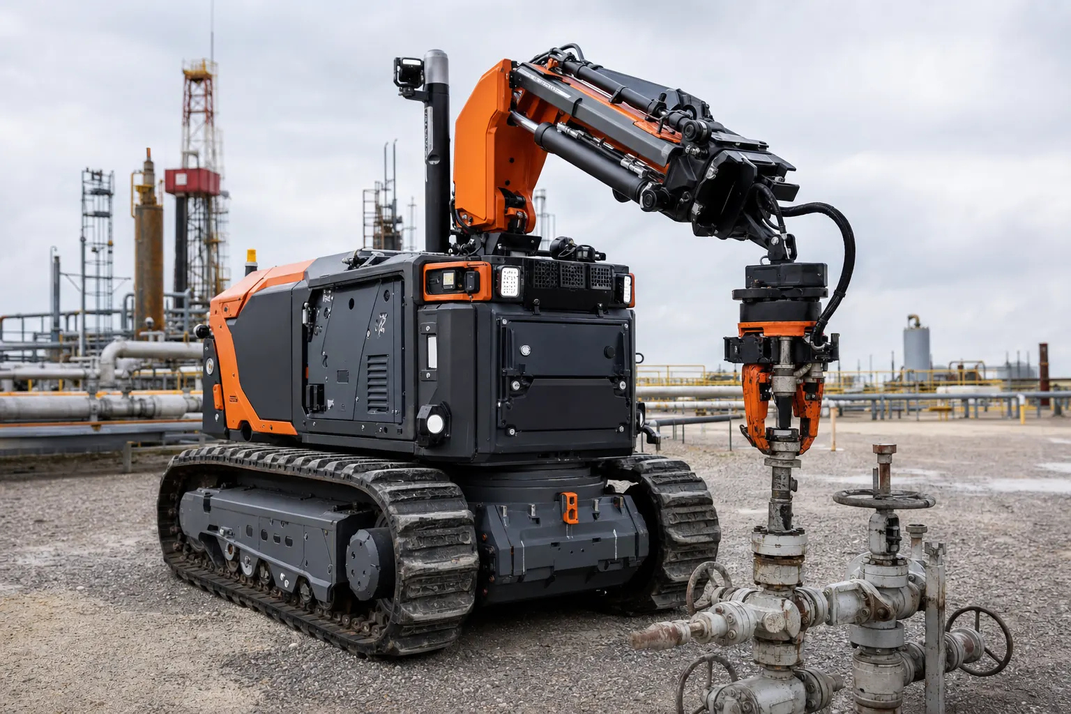 Robotic system operating at an oil and gas wellsite